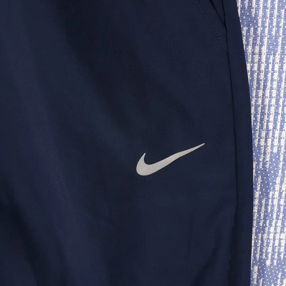 Nike Track Pants Mens Medium Dri-Fit Blue Elastic Waist Athletic Zippered Cuff